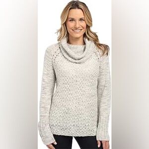 Sanctuary Wool Blend Cowl Neck Chunky Knit Sweater Oatmeal XL NWT
